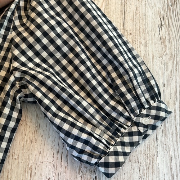 Tommy Hilfiger Gingham Cotton Button Down Short Sleeve Tie Waist Navy/White 8 - Picture 9 of 13